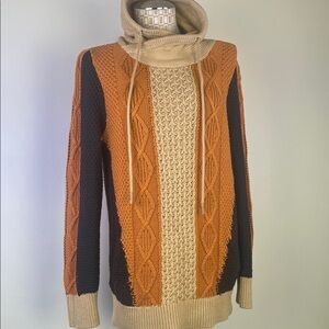 Cozy Bean Signature Multicolor Cowl Neck Sweater